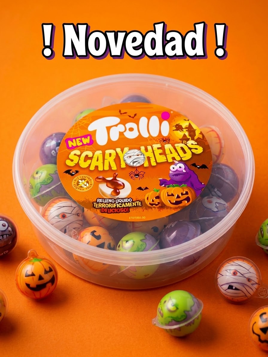 TROLLI SCARY HEADS 3D X 19U. TARRINA