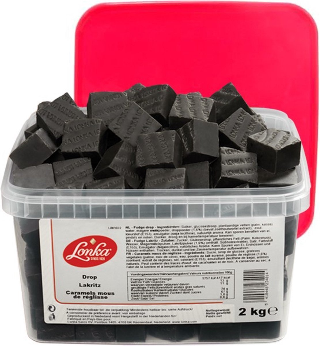 LONKA FUDGE REGALIZ TARRO 2KG SIN GLUTEN